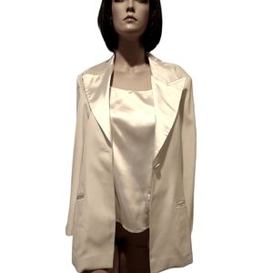 G.M.I Silky White Formal Blazer and Top Set